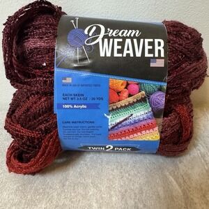 Dream Weaver Yarn Lot‎ of 2 Skeins Red Ombre New One Pkg